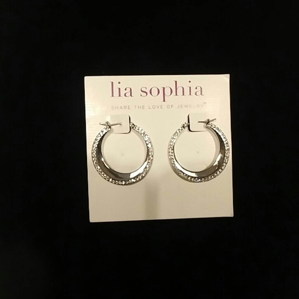 Silver and Sparkle Hoop Earrings